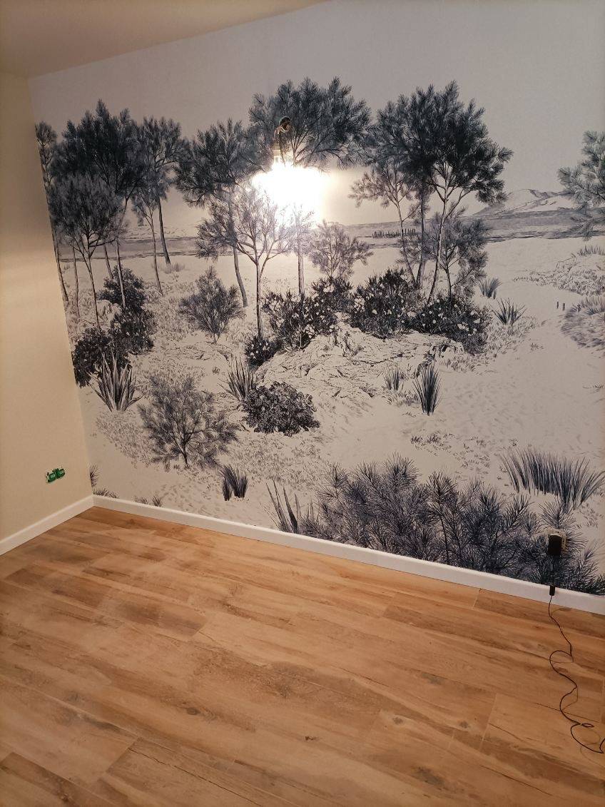 Vente et pose du papier peint Dune de chez Isidore Leroy à Bormes les Mimosas dans le Var