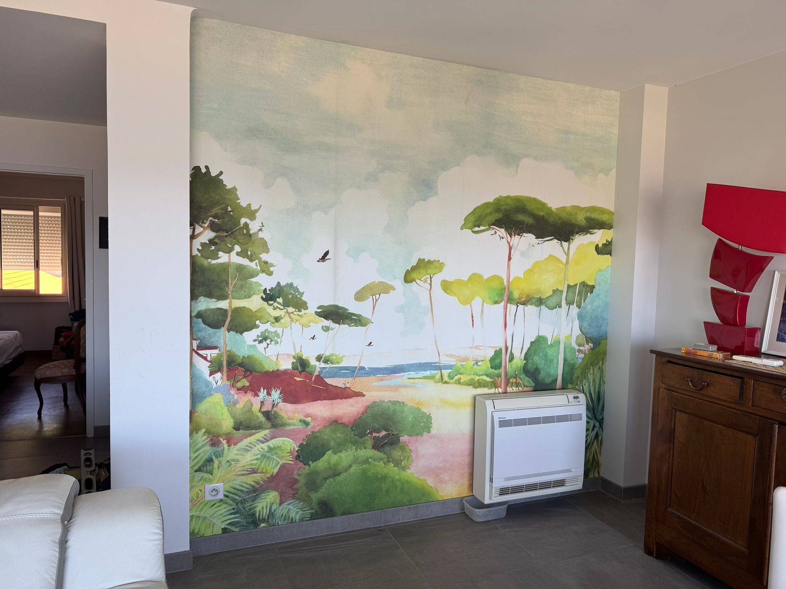 Modèle de papier peint décor mural paysager Isidore Leroy posé au Pradet dans le 83