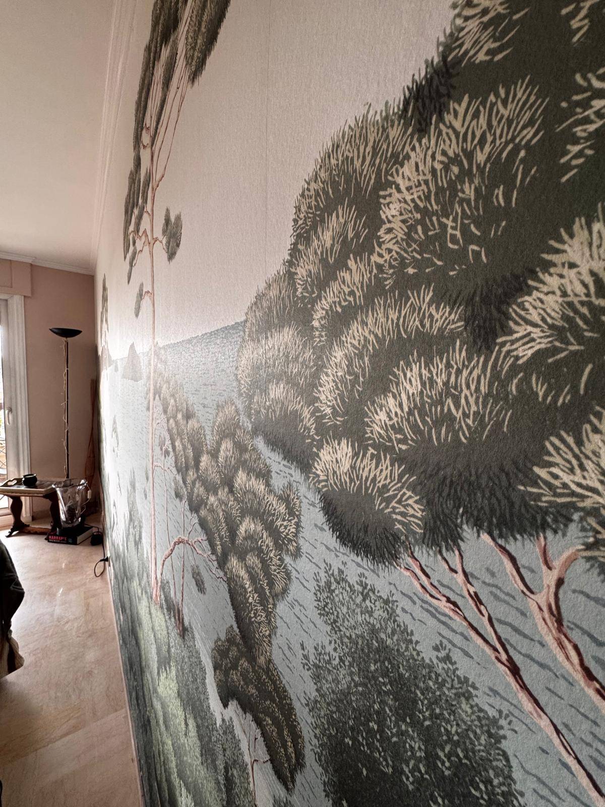 Pose d'un papier peint panoramique sur mesure Isidore Leroy au Pradet dans le 83