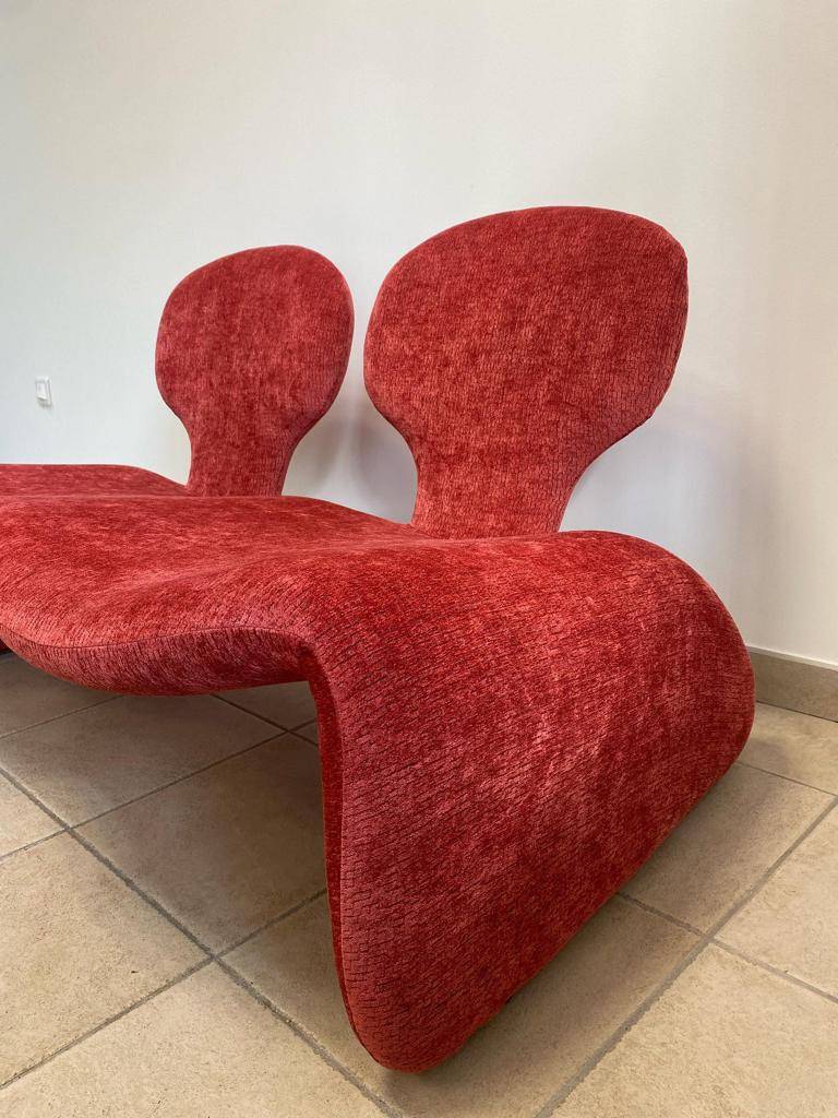 Habillage de fauteuil refait avec le tissu Milord de chez Toiles de Mayenne à Bandol dans le Var