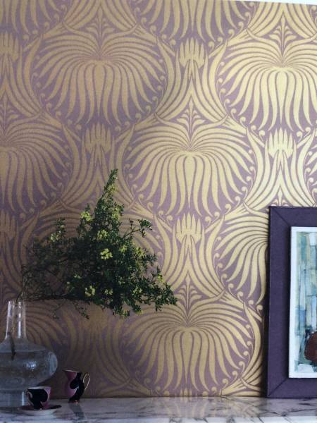 Papier peint métallisé de la marque Farrow and Ball Lotus BP 2070 dans notre boutique de Toulon
